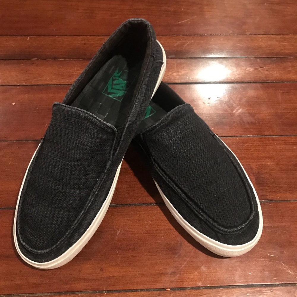 Black vans slip-on.  men 9/woman’s 10 1/2